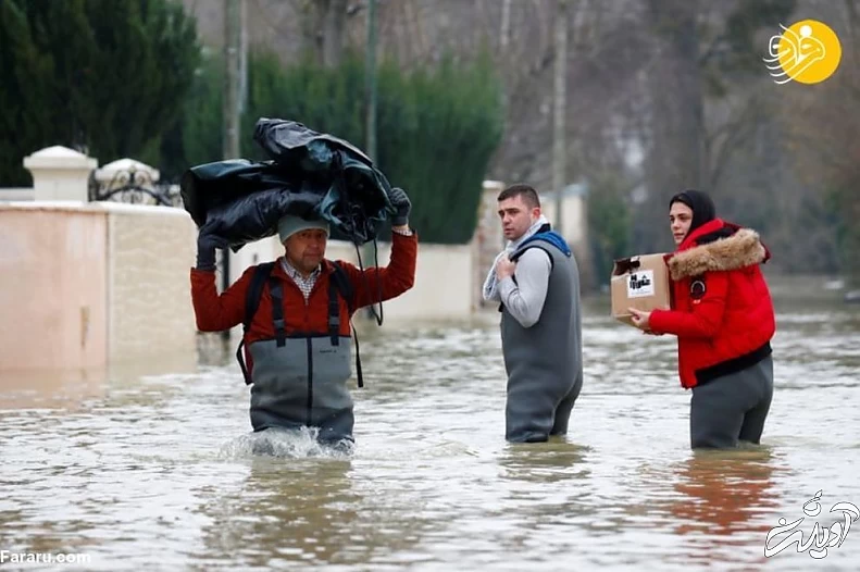 جاری شدن سیل در فرانسه + تصاویر
